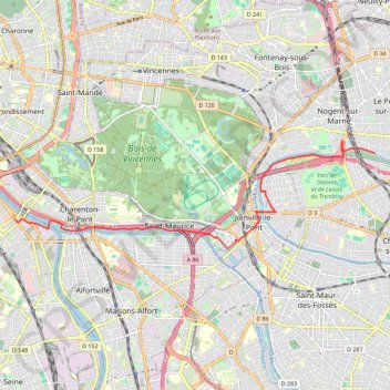 Trace GPS En vélo d'Ivry Sur Seine à Le Perreux Sur Marne, itinéraire, parcours