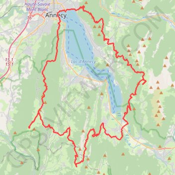 Trace GPS Tour du Lac d'Annecy par les crêtes, itinéraire, parcours