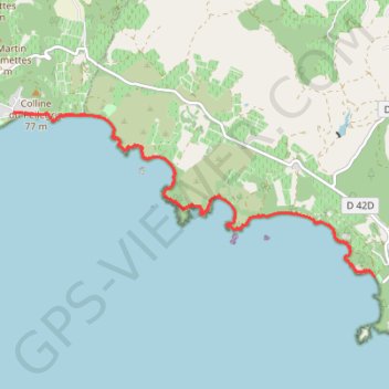 Trace GPS L'argentière - L'estagnol vue sur le fort Brégançon, itinéraire, parcours