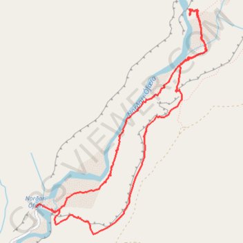 Trace GPS Islande - Eldgja - Ofaerufoss, itinéraire, parcours