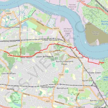 Trace GPS Erith Marshes, itinéraire, parcours