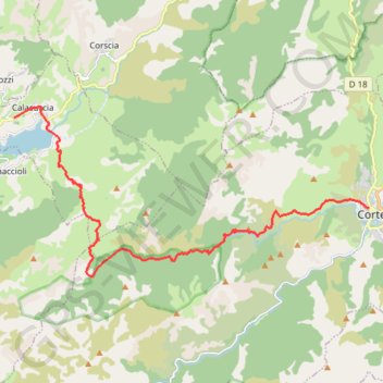 Trace GPS Corté Mont Cinto étape 1, itinéraire, parcours