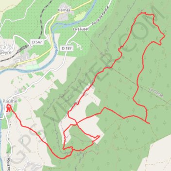 Trace GPS Paulhe - Causse Noir, itinéraire, parcours