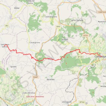 Trace GPS De Campobasso à Sant'Elena Sannita, itinéraire, parcours