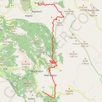 Trace GPS Montenegro - Lovcen J2, itinéraire, parcours