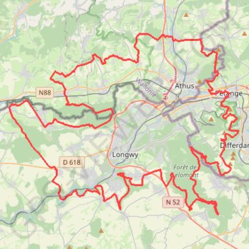 Trace GPS Tour du Pays des Trois Frontières, itinéraire, parcours