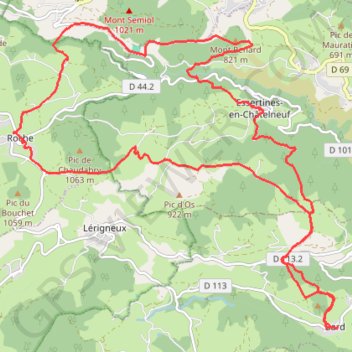 Trace GPS Bard - Roche, itinéraire, parcours