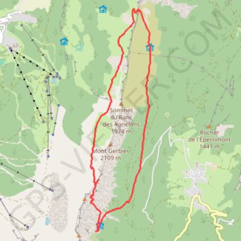 Trace GPS Tour des Rochers du Gerbier, itinéraire, parcours