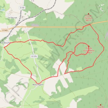 Trace GPS Le Puy de Louchadiere - Saint-Ours, itinéraire, parcours