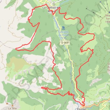 Trace GPS Flumet-La Giettaz, itinéraire, parcours