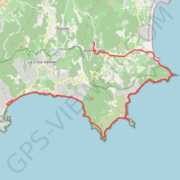 Trace GPS 4ème étape de la traversée du massif des Maures jusqu'à Saint Tropez, itinéraire, parcours