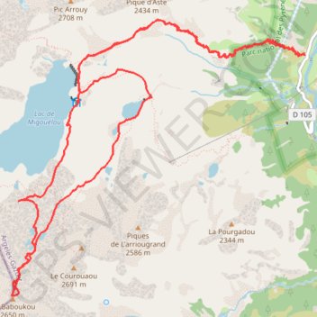 Trace GPS Pic de Batboucou, itinéraire, parcours