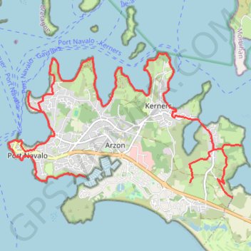 Trace GPS Tour du Golfe du Morbihan - Arzon, itinéraire, parcours