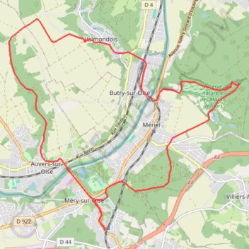 Trace GPS Autour d'Auvers-Sur-Oise, itinéraire, parcours