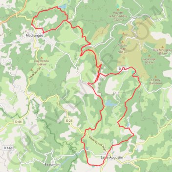 Trace GPS Étang du Pruch - Saint-Augustin, itinéraire, parcours
