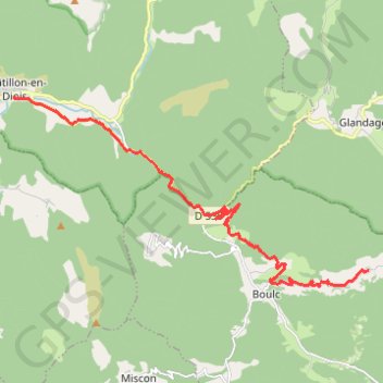 Trace GPS Grande Traversée des PréAlpes : Châtillon-en-Diois - Les Tatins, itinéraire, parcours