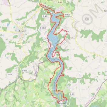 Trace GPS Pont des Piles - Crozant, itinéraire, parcours