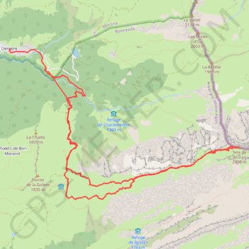 Trace GPS Tête de Bossetan / Bostan : Voie normale de Morzine, itinéraire, parcours
