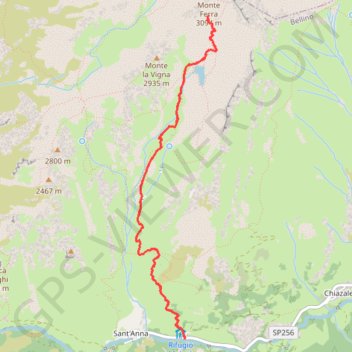 Trace GPS Monte Ferra, itinéraire, parcours
