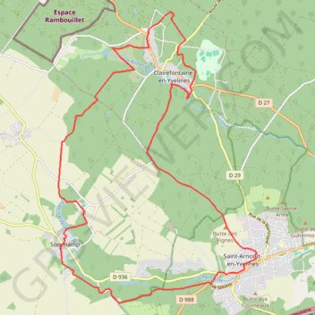 Trace GPS De Sonchamp à Clairefontaine-en-Yvelines, itinéraire, parcours