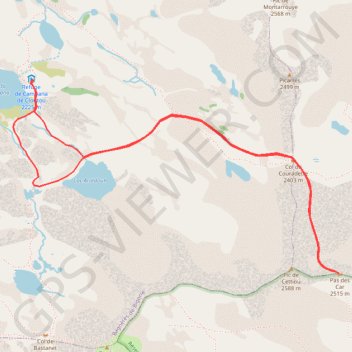 Trace GPS Col de Couradette et Pas dès car, itinéraire, parcours