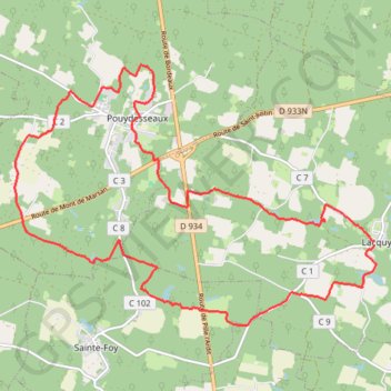 Trace GPS De Lacquy à Pouydesseaux, itinéraire, parcours