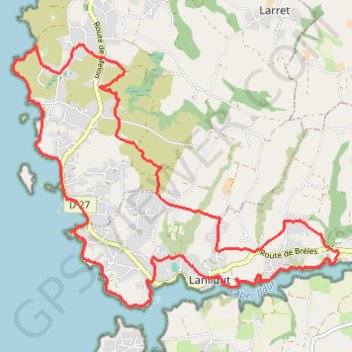 Trace GPS De l'Aber Ildut à Melon, itinéraire, parcours