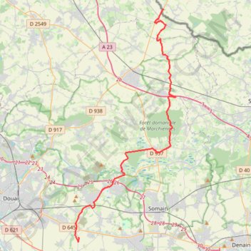 Trace GPS Parcours Rumes-Lewarde Aller, itinéraire, parcours