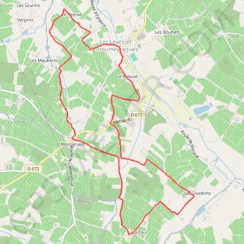 Trace GPS Les Lèves par La Tour, itinéraire, parcours