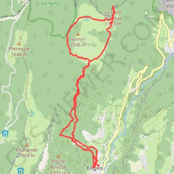 Trace GPS La dent du Loup et le plateau du Sornin, itinéraire, parcours