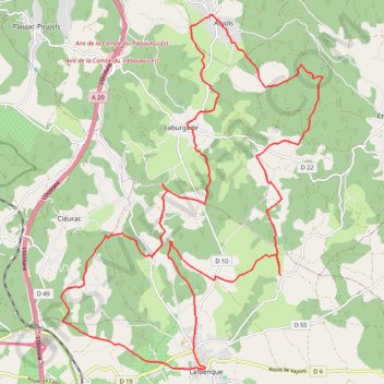 Trace GPS Circuit au pays de la truffe noire - Lalbenque, itinéraire, parcours