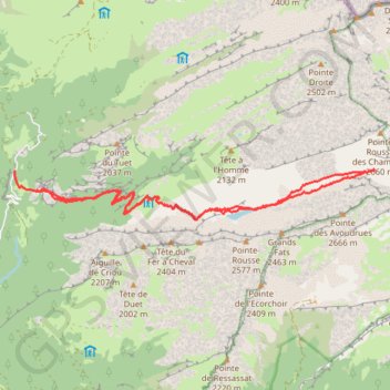 Trace GPS Col des Chambres, itinéraire, parcours
