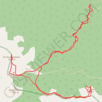 Trace GPS Pics Roumendarès et Serrisse depuis D 294, itinéraire, parcours