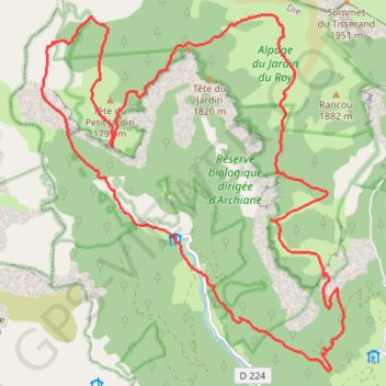 Trace GPS Vercors-Archiane-Tour du Cirque, itinéraire, parcours