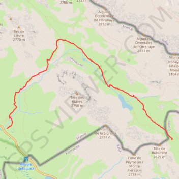 Trace GPS Lacs Orrenaye et Roburent - Larche (04), itinéraire, parcours