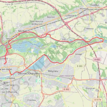 Trace GPS Rhône - pistes cyclables le long du canal, itinéraire, parcours
