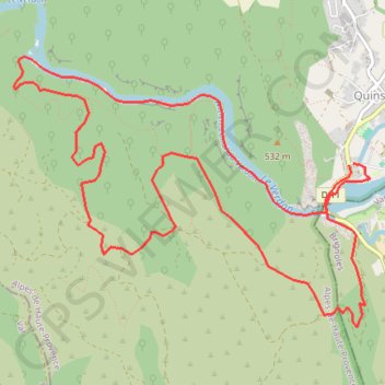 Trace GPS Quinson, Sainte Maxime, et le Sentier des Basses Gorges, itinéraire, parcours