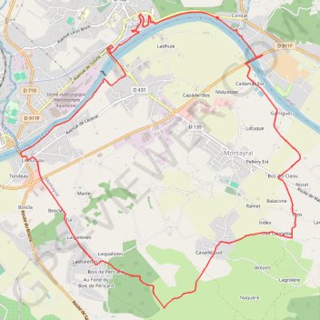 Trace GPS Fumel, rive droite, Montayral et Saint-Vite, rive gauche du Lot - Pays de la vallée du Lot, itinéraire, parcours