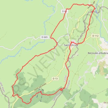 Trace GPS Aubrac - Saint-Urcize, itinéraire, parcours