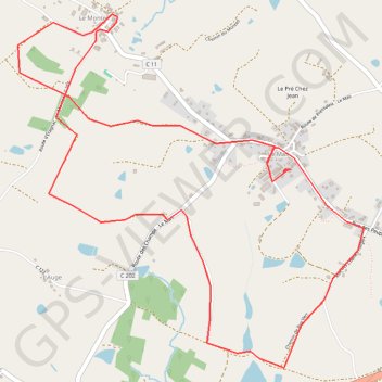 Trace GPS Boucle toponymique, itinéraire, parcours