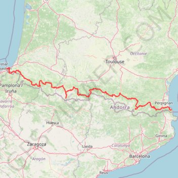 Trace GPS Hendaye - Banyuls-sur-Mer, itinéraire, parcours