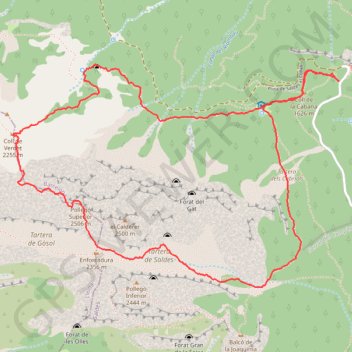 Trace GPS Pedraforca, itinéraire, parcours