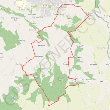 Trace GPS Gaspern en Plougonven, itinéraire, parcours