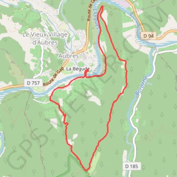 Trace GPS Aubres le tour du massif de Galfe par le col de Chicogne, itinéraire, parcours