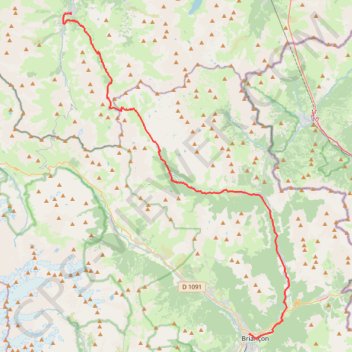 Trace GPS Valloire - Briançon, itinéraire, parcours