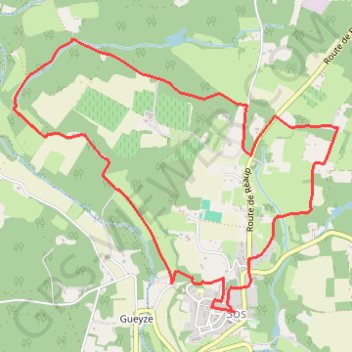 Trace GPS Sos, la promenade de Campet - Pays d'Albret, itinéraire, parcours