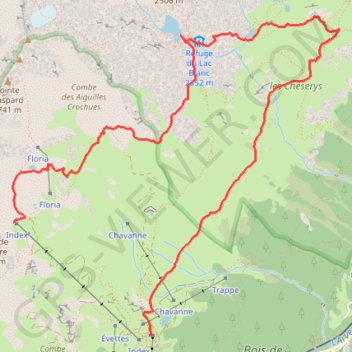 Trace GPS Lac Blanc et Lacs des Cheserys, itinéraire, parcours