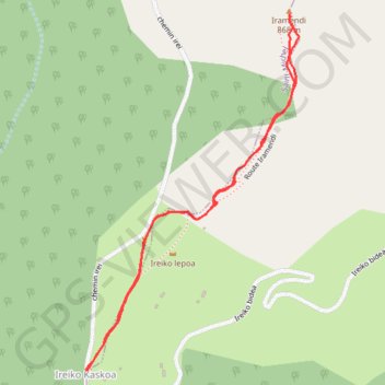 Trace GPS Le pic d'Iramendi depuis le col d'Ire, itinéraire, parcours