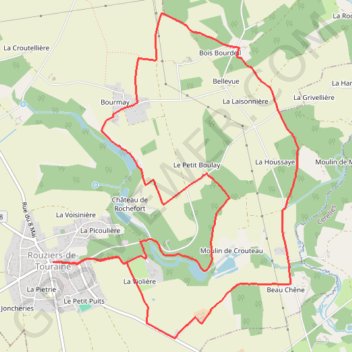 Trace GPS Rouziers-de-Touraine (PR154), itinéraire, parcours