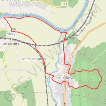 Trace GPS La rose sur la Marne, itinéraire, parcours